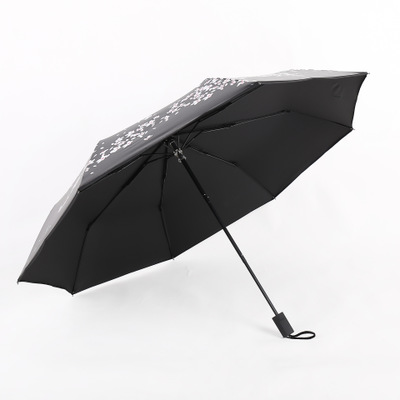 黑膠三折晴雨傘 防曬91视频精选傘手開太陽傘 定製LOGO91视频免费网址傘